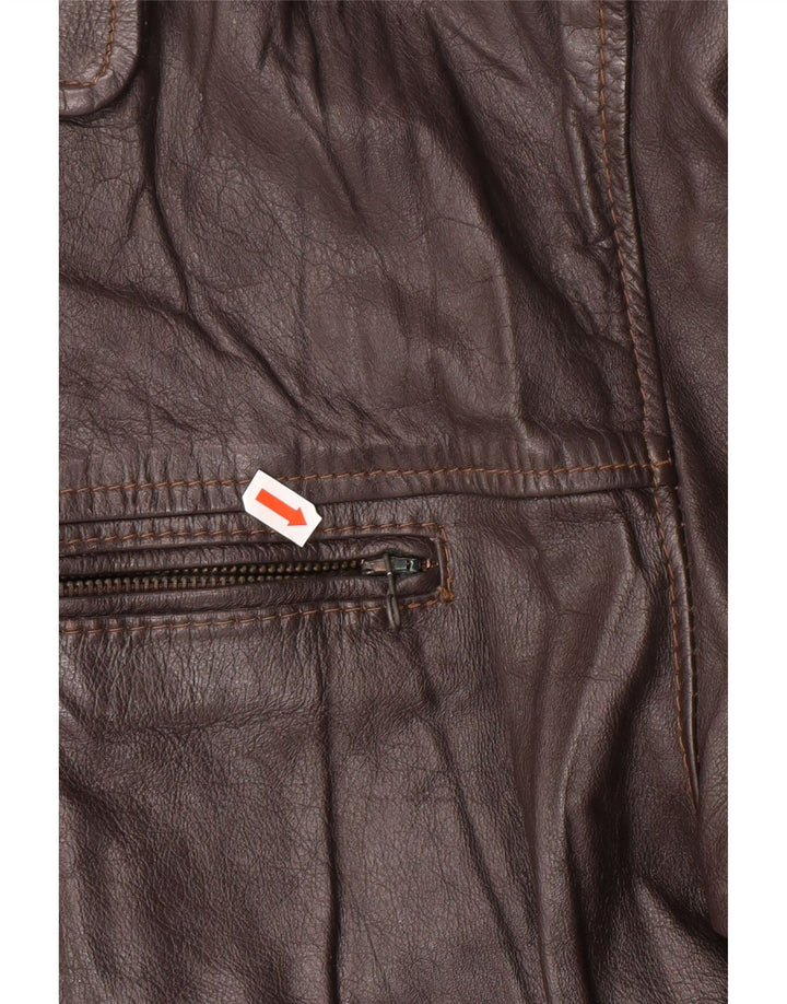 VINTAGE Herren Lederjacke UK 42 XL Braunes Leder