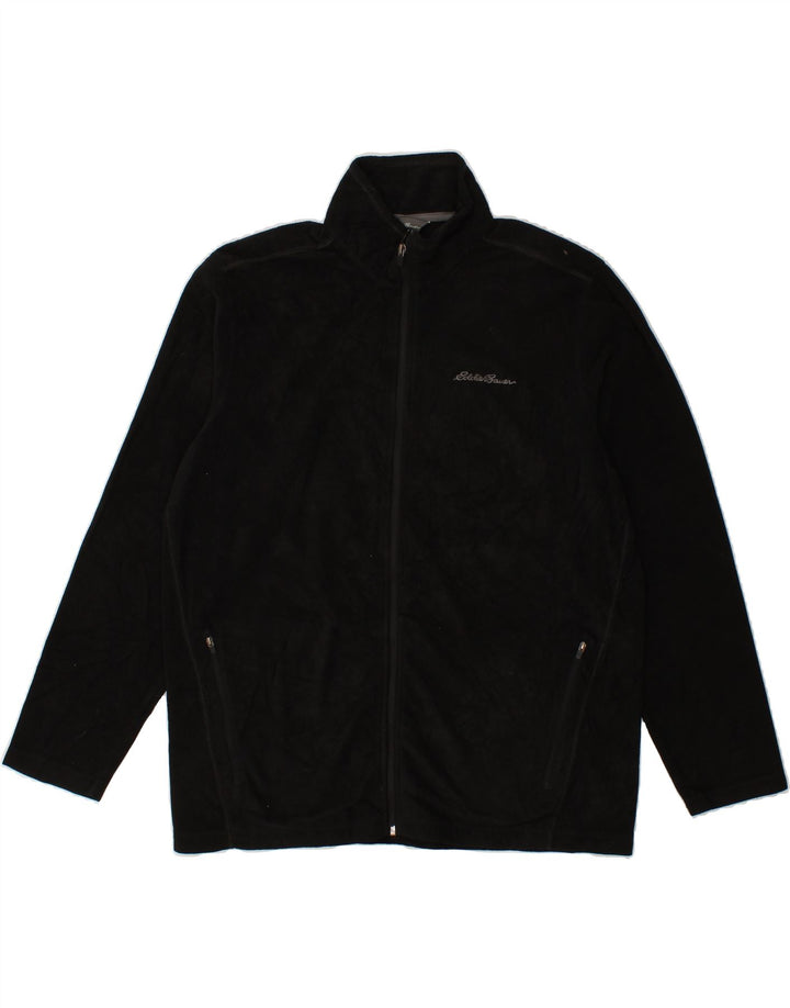 EDDIE BAUER Mens Fleece Jacket UK 40 Large Black Polyester Vintage Eddie Bauer and Second-Hand Eddie Bauer from Messina Hembry 