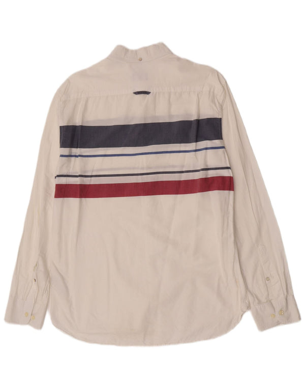 Gant Herren-Hemd, tailliert, XL, weiß gestreift, Baumwolle