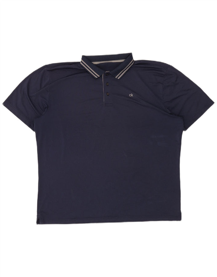 CALVIN KLEIN Herren Golf Poloshirt XL Marineblau Polyester