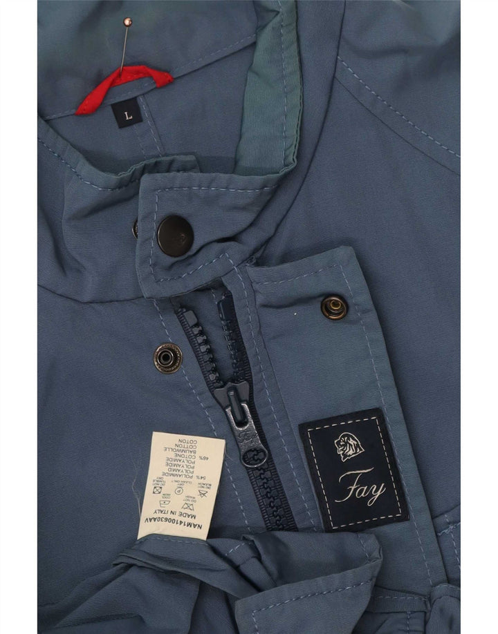 Fay Herren-Utility-Jacke UK 40 Large Marineblaues Polyester