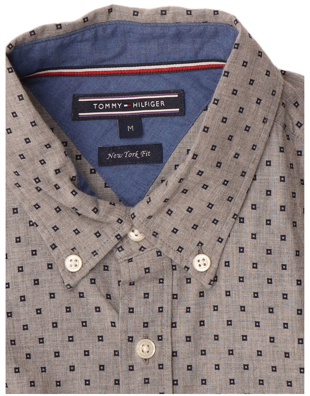 Tommy Hilfiger Herren New York Fit Hemd mittelgrau geometrisch