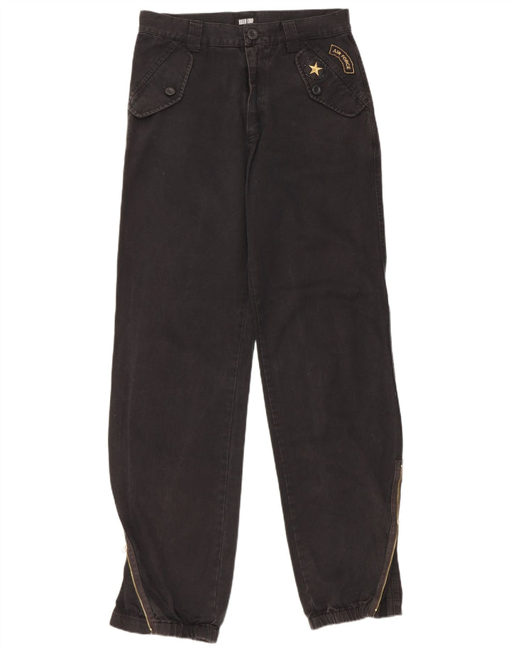 Killer Loop Damen Joggers Straight Jeans IT 42 Medium W28 L33 Schwarze Baumwolle