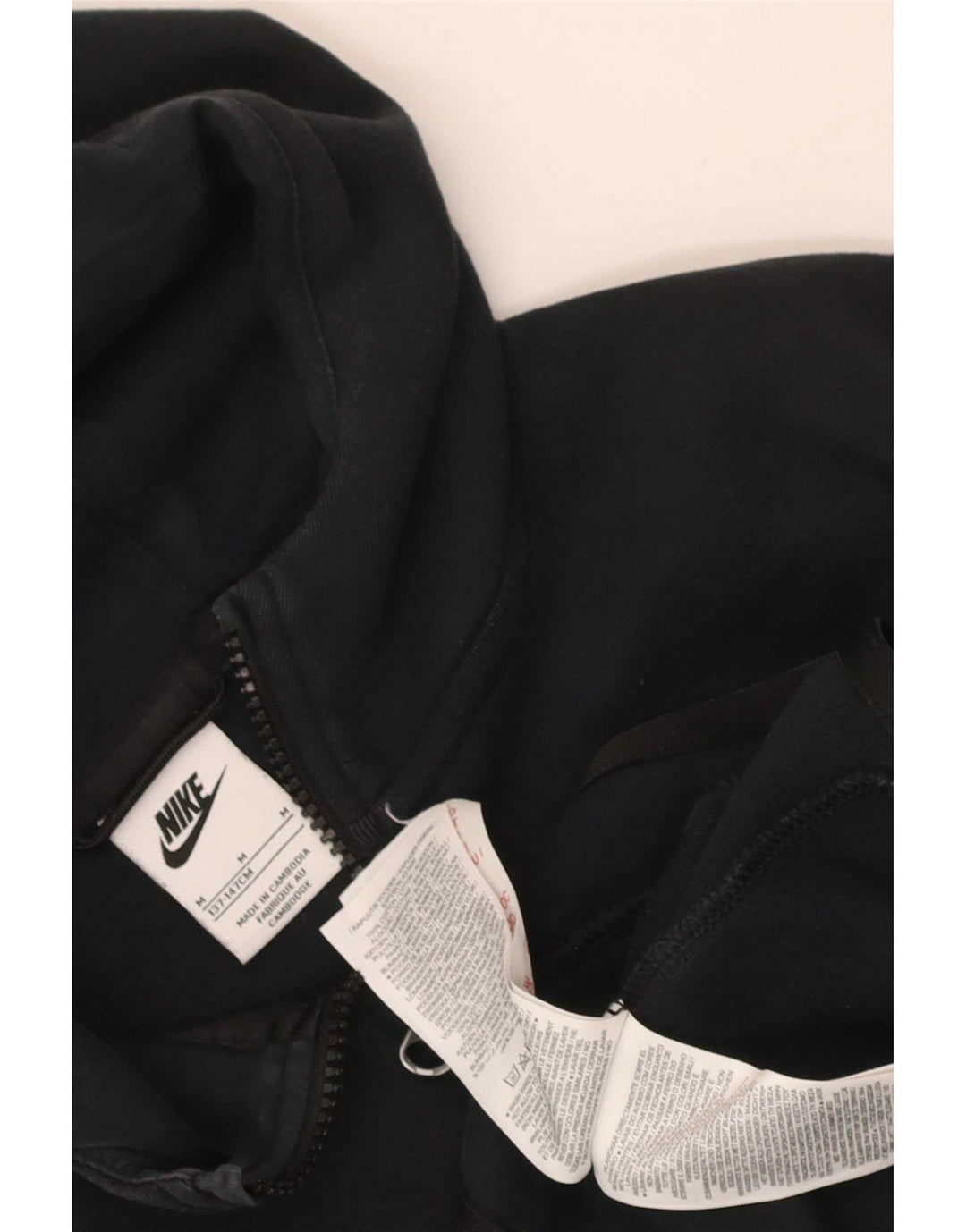 Nike Jungen-Kapuzenpullover mit Reißverschluss, 10–11 Jahre, mittlere schwarze Baumwolle