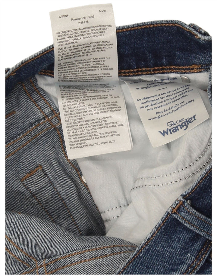 Wrangler Herren Straight Jeans W34 L34 Blaue Baumwolle