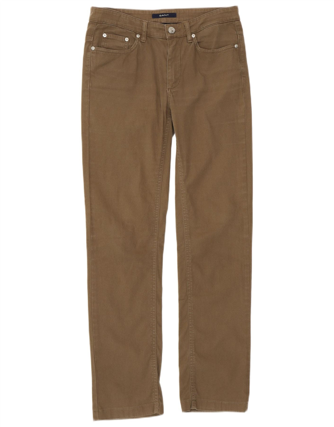 GANT Damen gerade Freizeithose W27 L29 Khaki Baumwolle