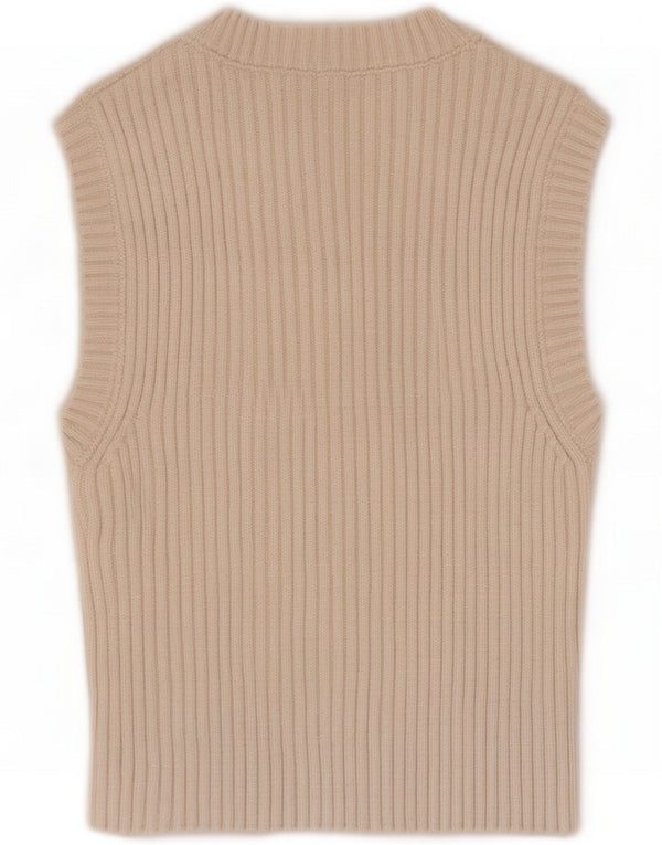 Zara Damen Crop Vest Top UK 10 Small Beige