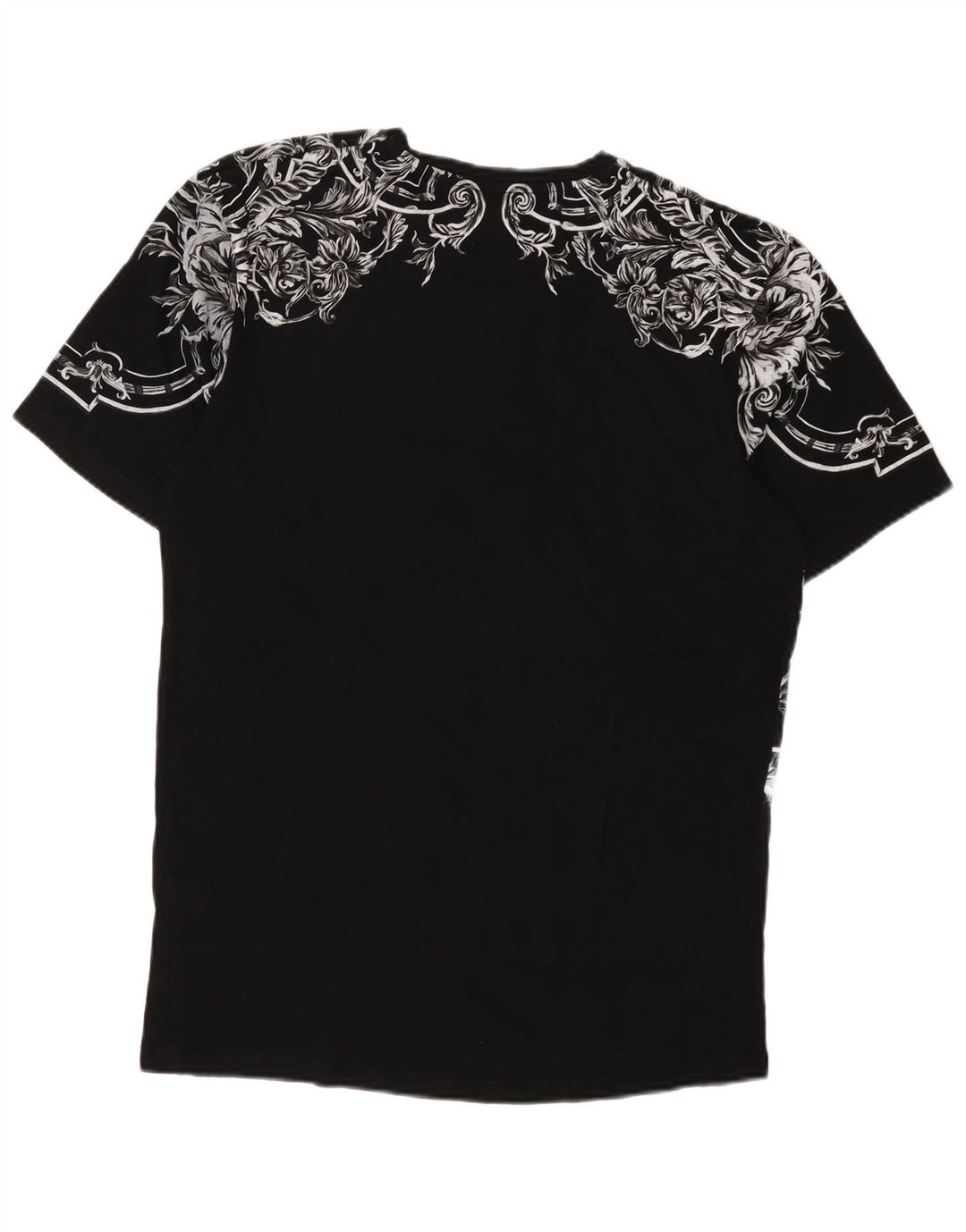 Zara Herren-T-Shirt mit Grafik, groß, schwarz, geblümt