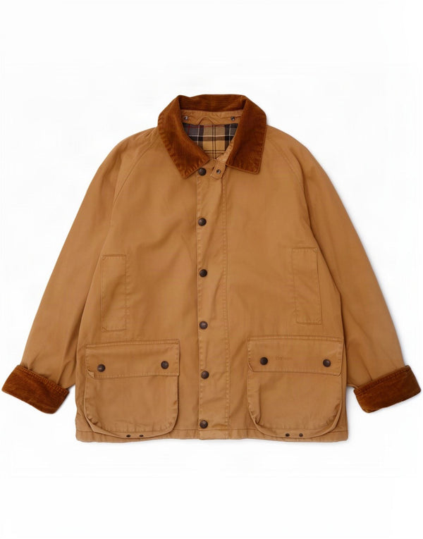 Barbour Herren-Bedale-Jacke aus gewachster Baumwolle, UK 38, Mittelbeige, Farbblock