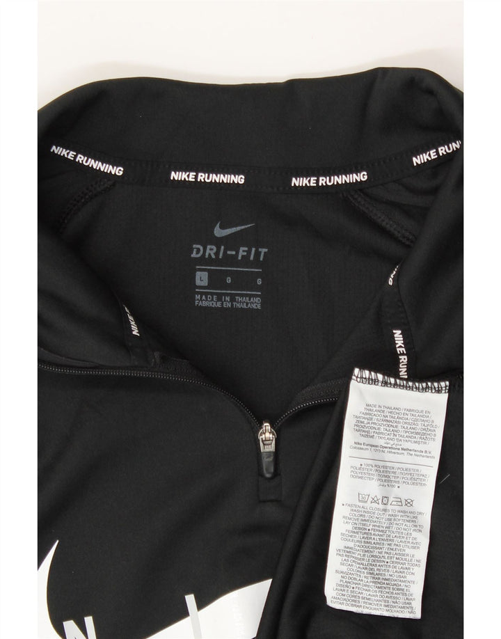 Nike Damen Dri Fit Graphic Pullover Trainingsanzug Top UK 16 Large Schwarz