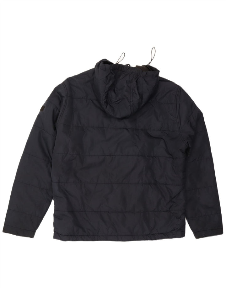 Jack & Jones Herren-Jacke mit Kapuze, wattiert, UK 42, XL, Marineblau, Polyester