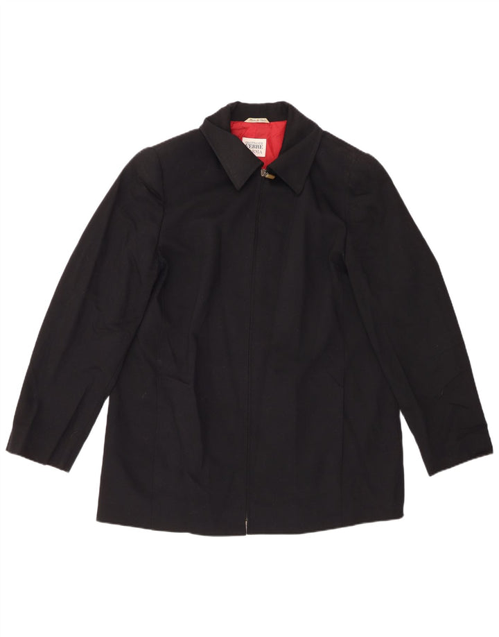 GIANFRANCO FERRE Damen Utility-Jacke UK 18 XL Schwarze Wolle