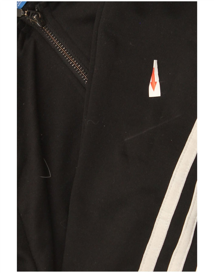 Adidas Jungen-Kapuzenpullover mit Reißverschluss, 11–12 Jahre, schwarzes Polyester