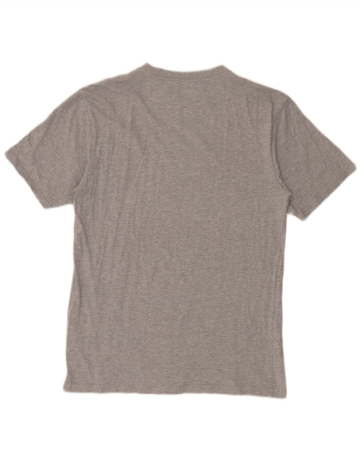 Karl Kani Herren-T-Shirt-Oberteil aus mittelgrau gesprenkelter Baumwolle