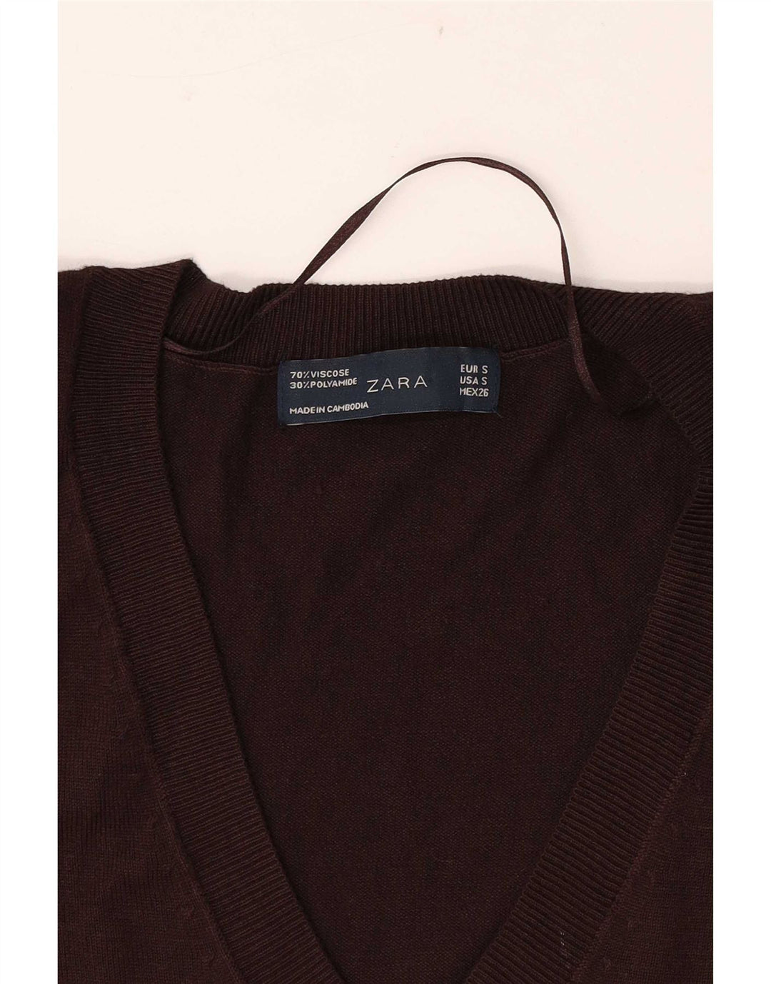 Zara Damen Weste Top UK 10 Small Braune Viskose