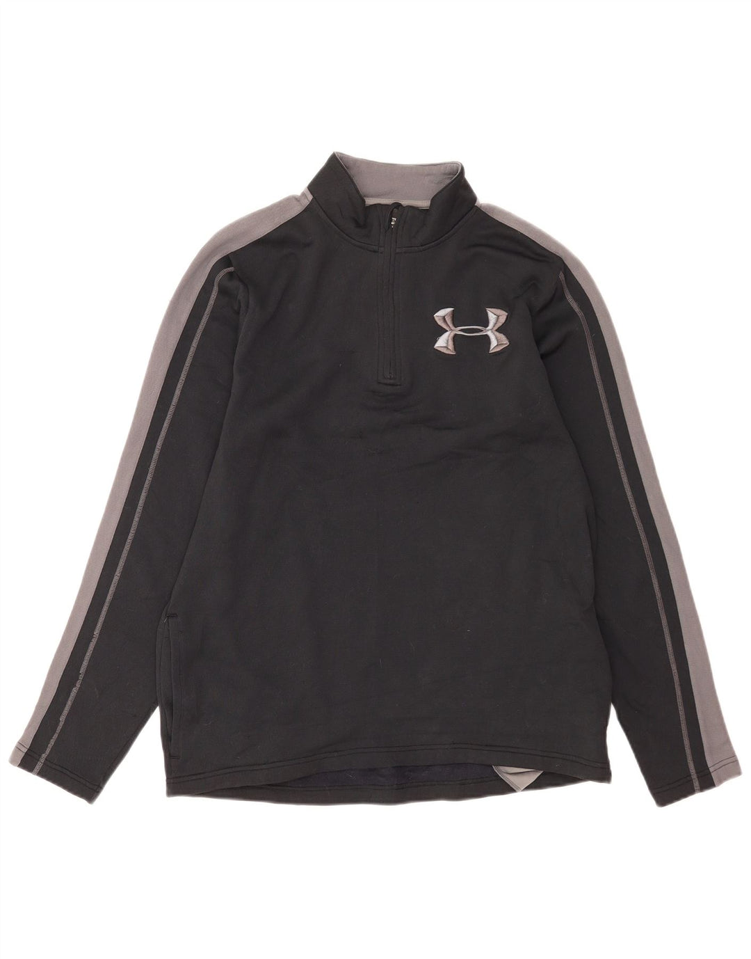 Loses Herren-Sweatshirt mit Reißverschluss von Under Armour, Größe L, Schwarz, Farbblock
