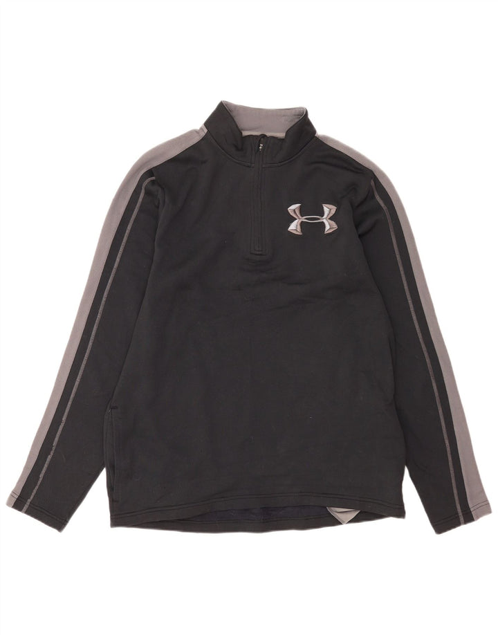Loses Herren-Sweatshirt mit Reißverschluss von Under Armour, Größe L, Schwarz, Farbblock