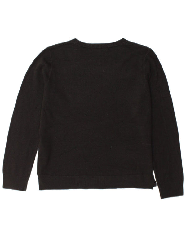Marks & Spencer Damen-Pullover mit Rundhalsausschnitt, Gr. 14, Mittelschwarz, Acryl