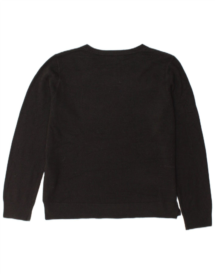 Marks & Spencer Damen-Pullover mit Rundhalsausschnitt, Gr. 14, Mittelschwarz, Acryl