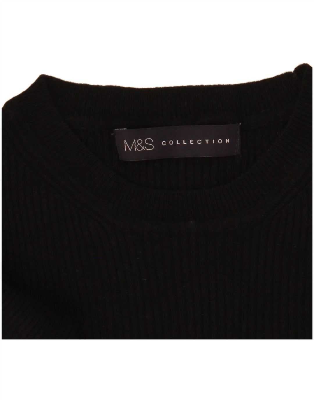 Marks & Spencer Damen-Pullover mit Rundhalsausschnitt, Gr. 10, Größe S, Schwarz