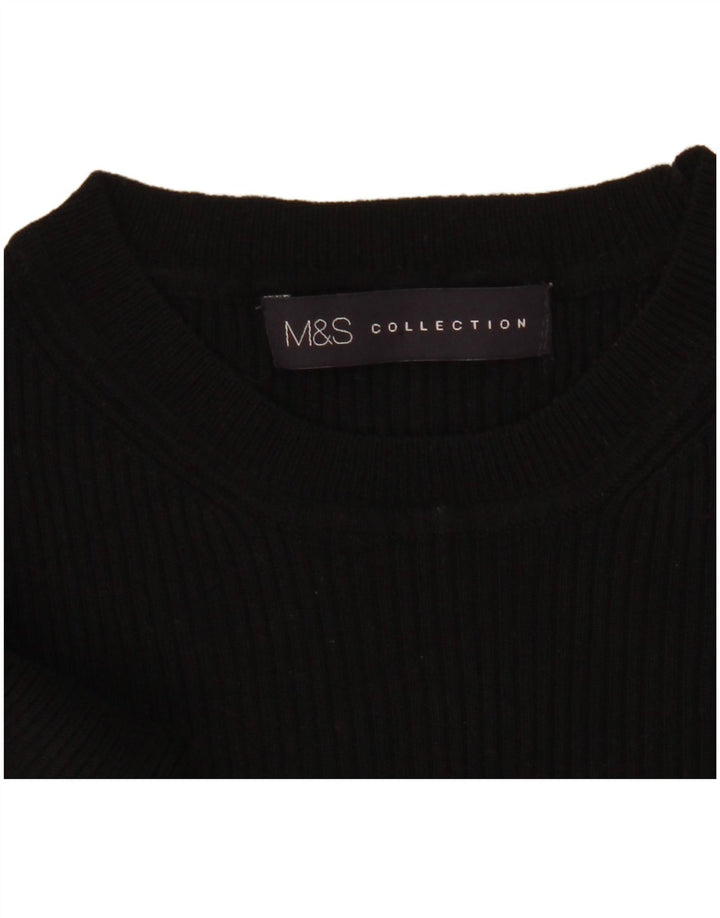 Marks & Spencer Damen-Pullover mit Rundhalsausschnitt, Gr. 10, Größe S, Schwarz