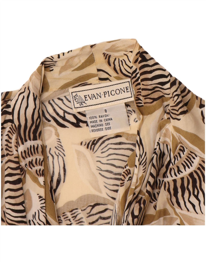 EVAN PICONE Damen Cardigan Top US 8 Mittelgrüner Tierdruck
