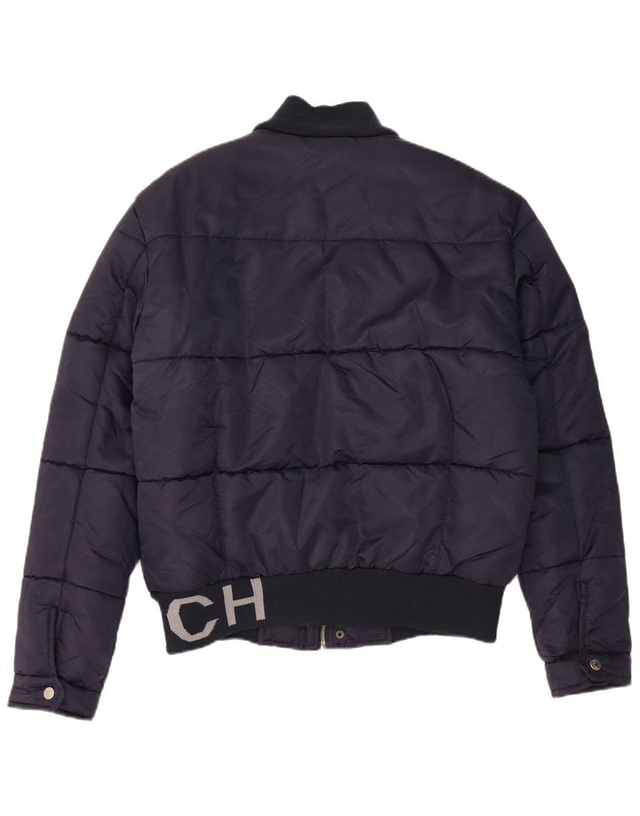 RICHMOND Herren Graphic Wattierte Jacke UK 38 Medium Marineblau Polyamid