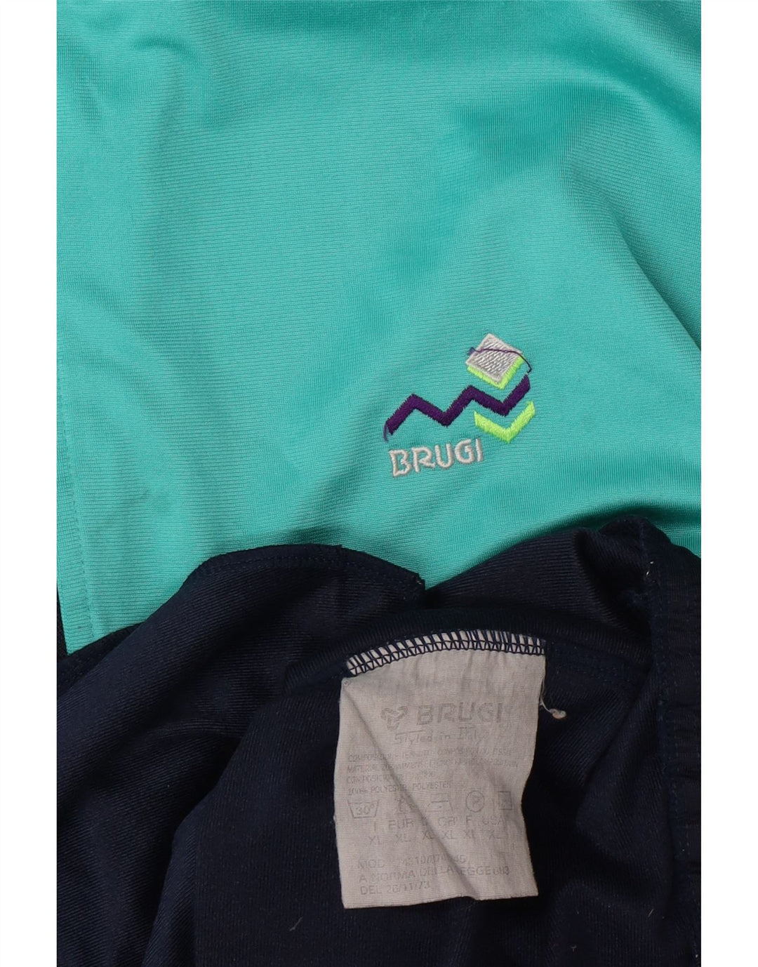 BRUGI Mens Tracksuit Top Jacket XL Turquoise Colourblock Polyester