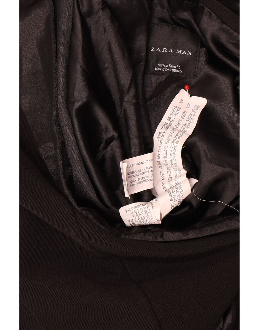ZARA Damen-Blazer mit 1 Knopf, Gr. 10, Größe S, Schwarz, Polyester
