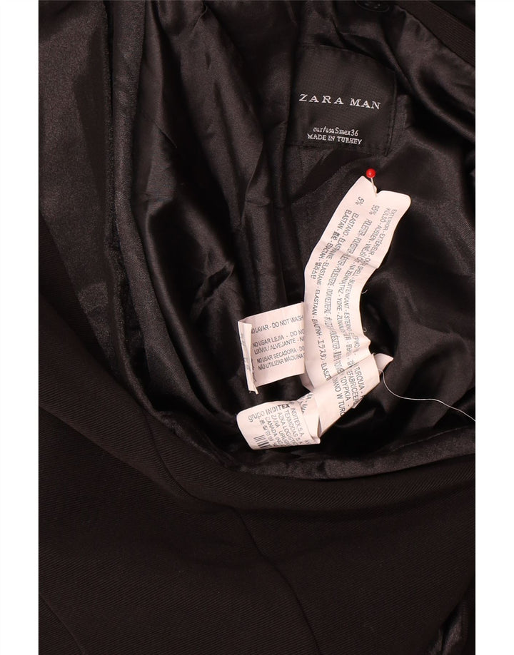ZARA Damen-Blazer mit 1 Knopf, Gr. 10, Größe S, Schwarz, Polyester