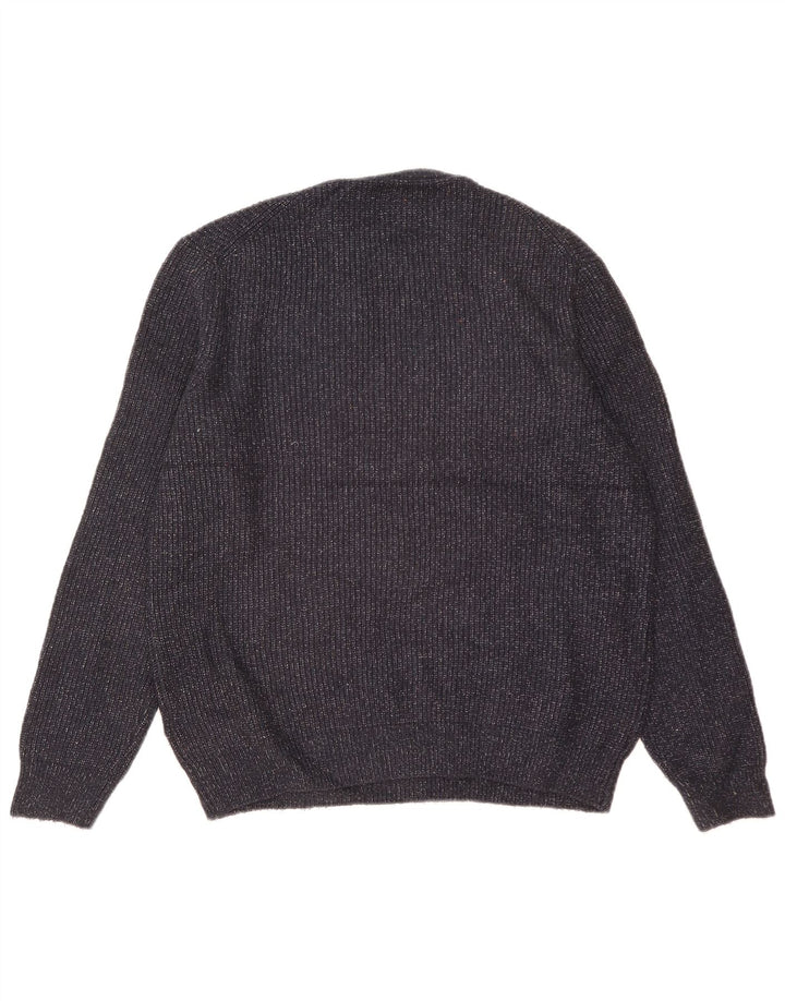 Marks & Spencer Herren-Pullover mit Rundhalsausschnitt, groß, marineblau meliert