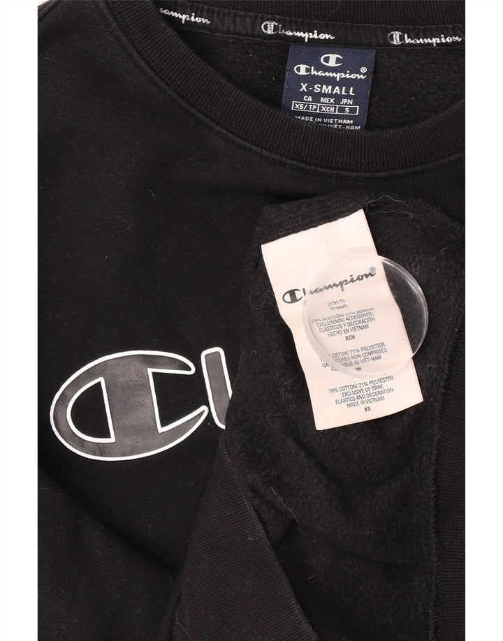 Champion Herren-Sweatshirt mit Grafik, XS, schwarze Baumwolle