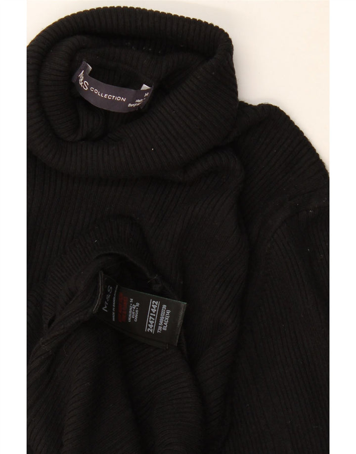 Marks & Spencer Damen-Pullover mit Rollkragen, Gr. 14, mittlere schwarze Viskose
