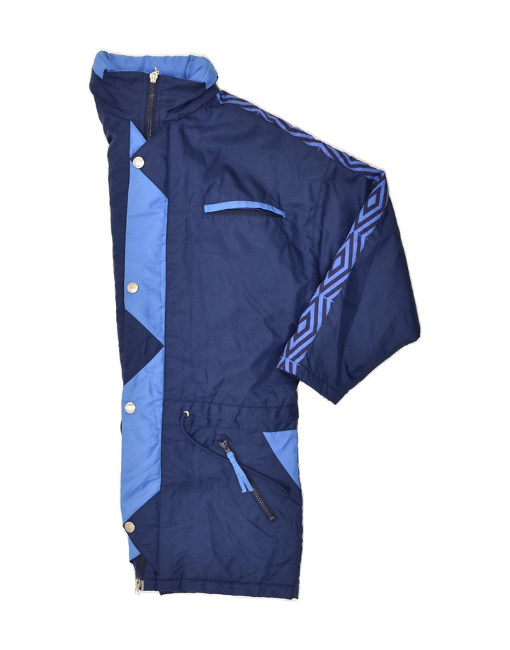 UMBRO Womens Windbreaker Coat UK 14 Medium Blue Colourblock Nylon Vintage Umbro and Second-Hand Umbro from Messina Hembry 