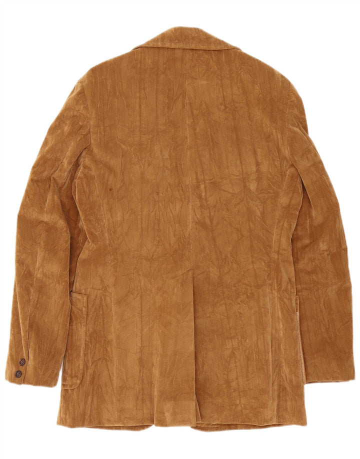 Vintage Damen 2-Knopf-Wildleder-Blazerjacke EU 38 Mittelbraun