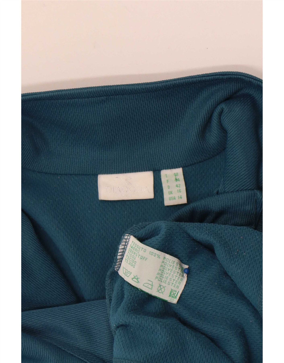 Diadora Damen-Trainingsanzug-Top-Jacke, UK 16, Größe L, blau, Polyester
