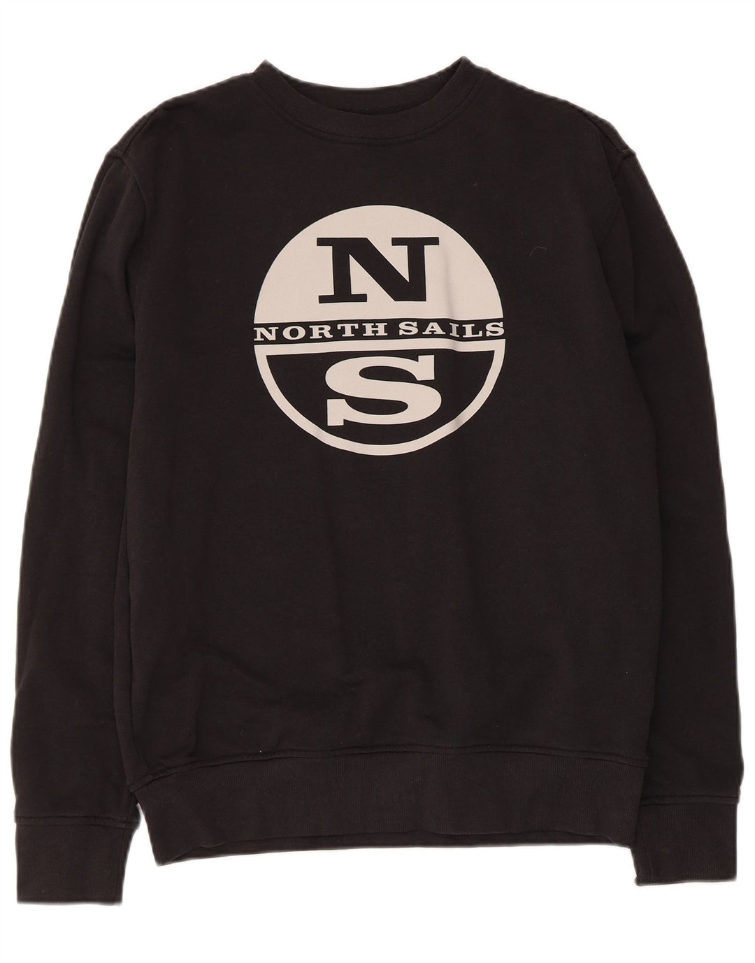 North Sails Herren-Sweatshirt-Pullover aus mittelschwarzer Baumwolle