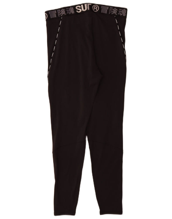Superdry Damen Graphic Leggings UK 18 XL Schwarz Polyester
