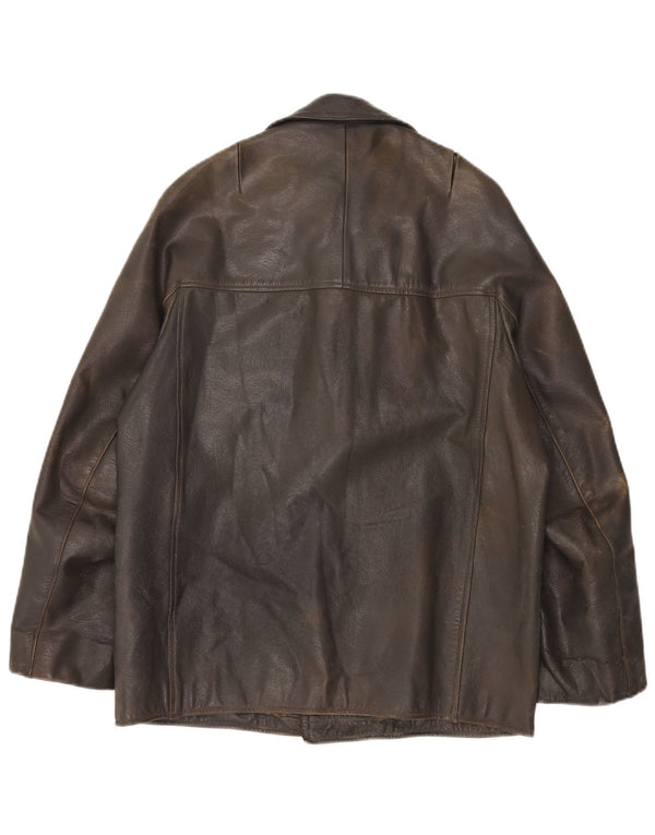 Vintage Herren Lederjacke IT 48 Medium Khaki