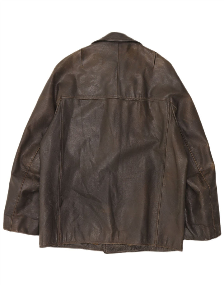 Vintage Herren Lederjacke IT 48 Medium Khaki