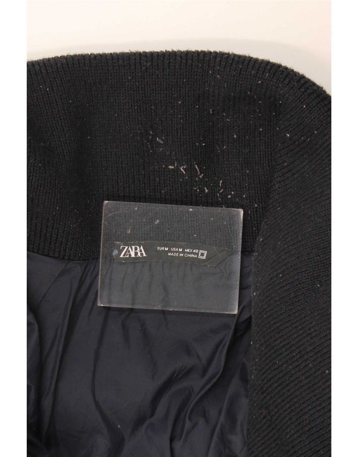 Zara Herren Loose Fit Wattierte Jacke UK 38 Mittel Marineblau