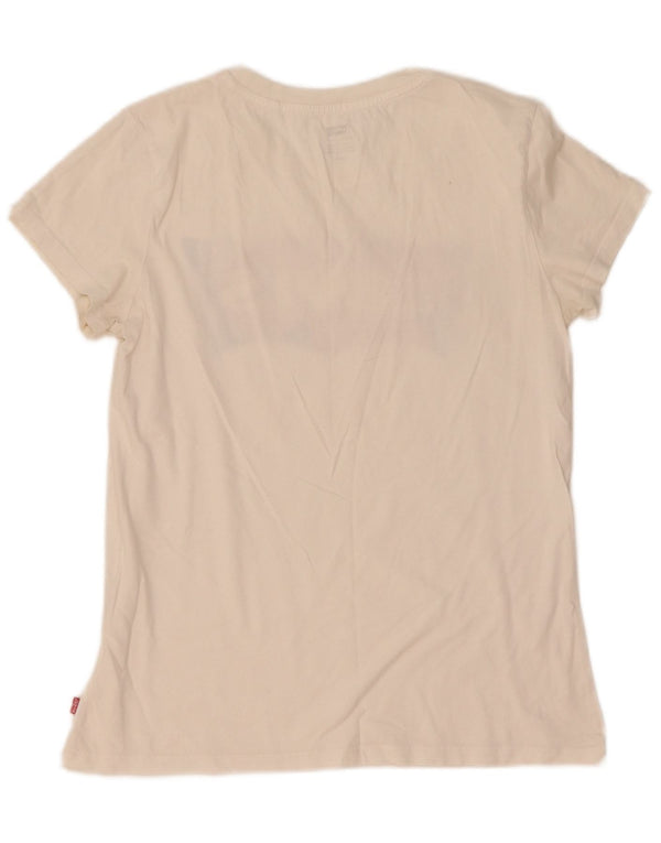 Levi's Damen-T-Shirt mit Grafik, UK 10, Größe S, Weiß