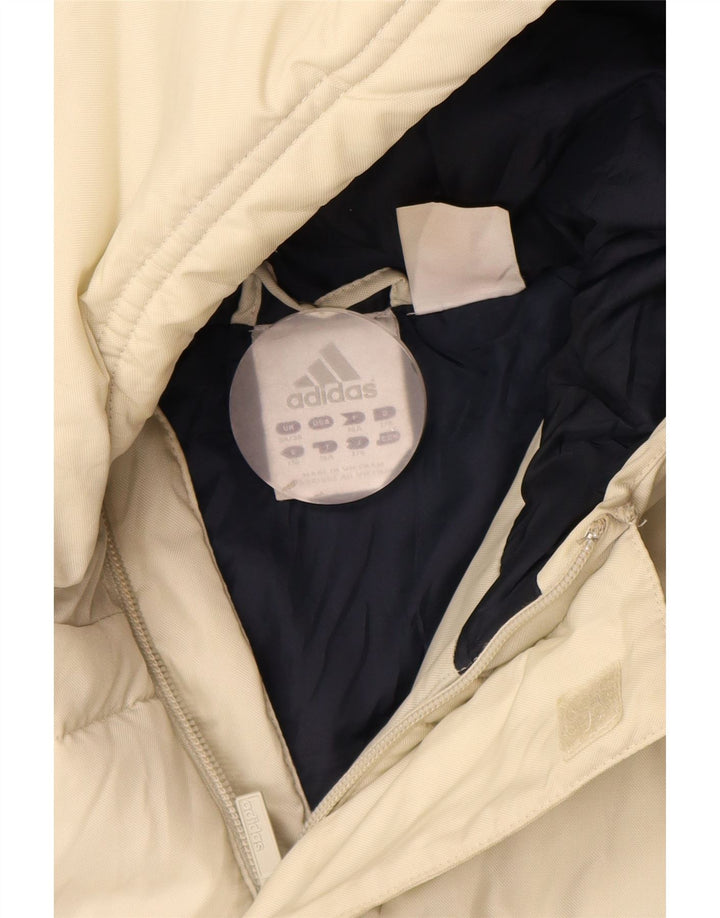 Adidas Jungen wattierte Jacke mit Grafik und Kapuze, 15–16 Jahre, weißes Farbblockdesign