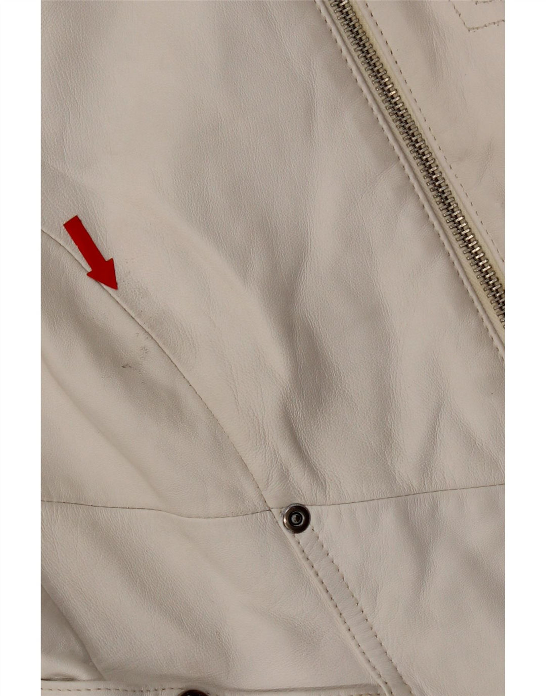 Conbipel Damen Leder Bikerjacke IT 42 Mittelweißes Leder