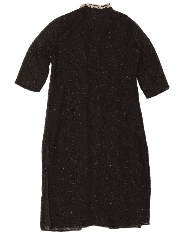 Jacques Vert Damen Abend-Strickjacke mit 3/4-Ärmeln, UK-Gr. 12, Mittelschwarz