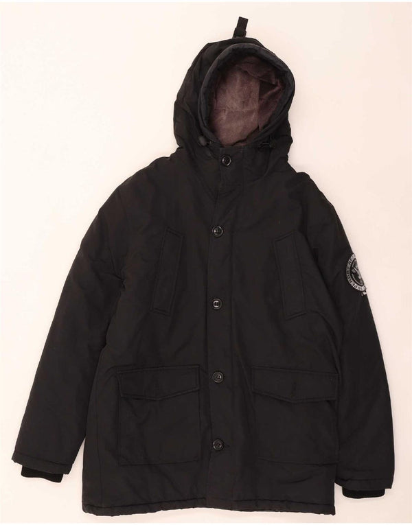 Superdry Herren Kapuzenmantel, gepolstert, UK 44 2XL, Schwarz, Polyester