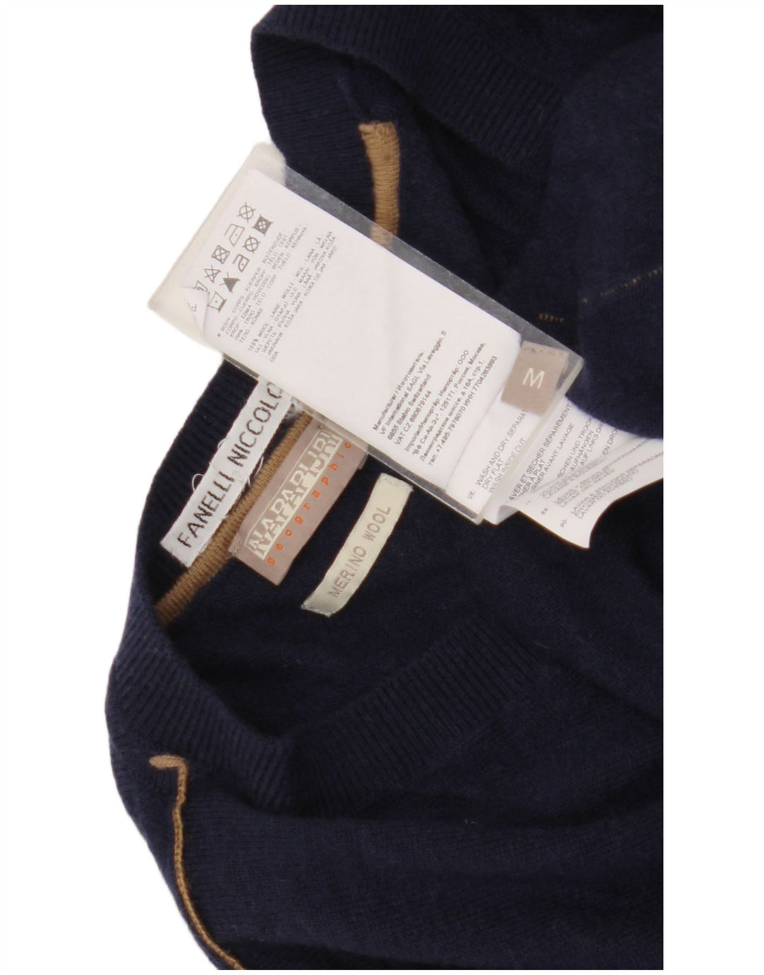 Napapijri Herren Geographic Pullover mit V-Ausschnitt aus mittelblauer Wolle