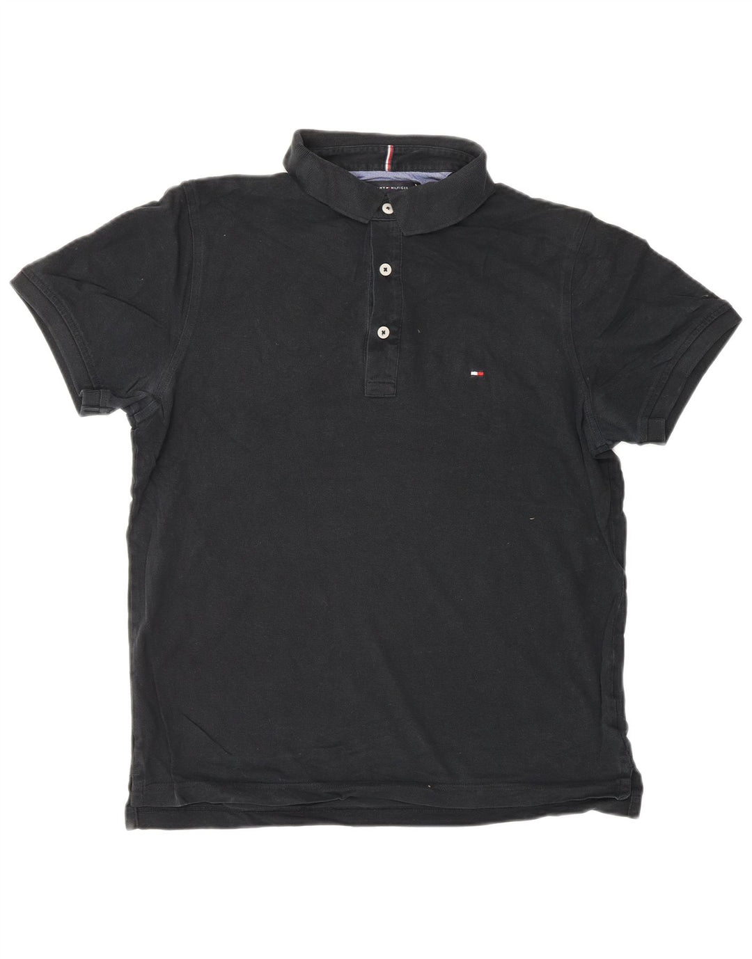 TOMMY HILFIGER Herren Slim Fit Poloshirt Mittelschwarze Baumwolle