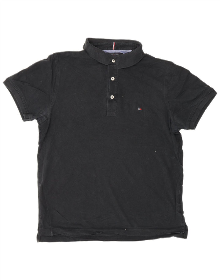 TOMMY HILFIGER Herren Slim Fit Poloshirt Mittelschwarze Baumwolle