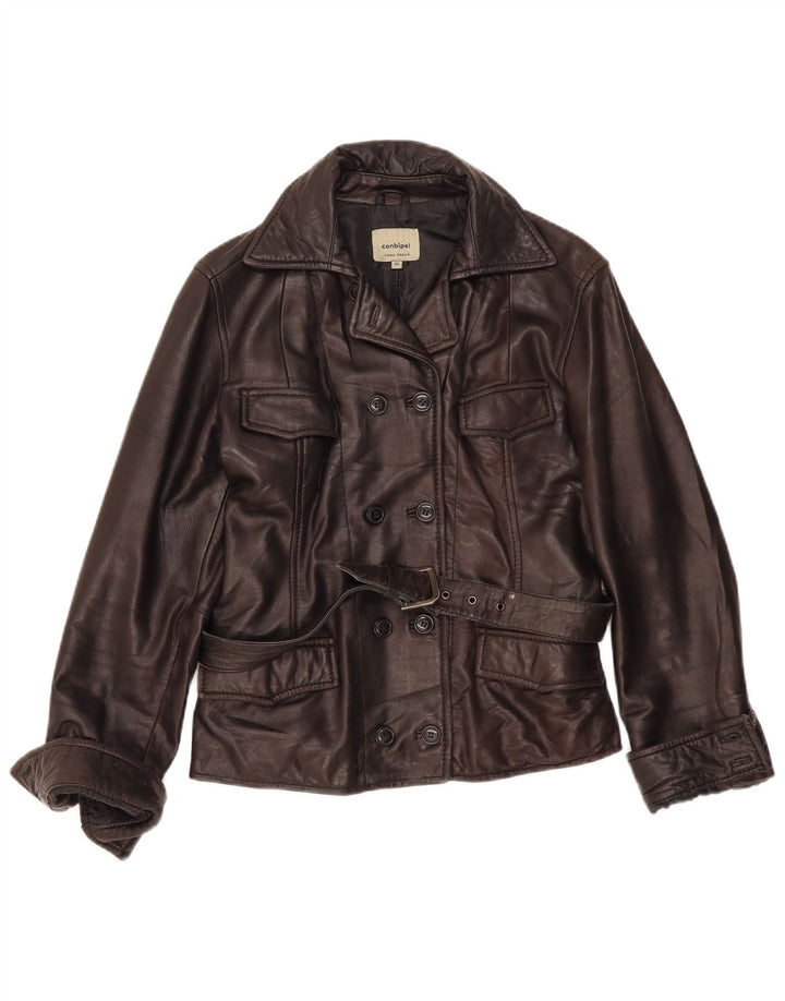 Conbipel Damen Lederjacke IT 46 Großes braunes Leder
